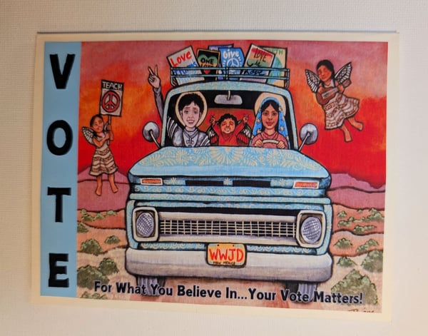 Image of FUNDRAISER ~ 4x6 Note Card #5 ~ VOTE For What You Believe In...