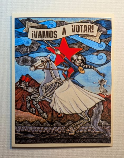 Image of FUNDRAISER ~ 4x6 Note Card #8 ~ Vamos A Votar! ~ Let's Go Vote!