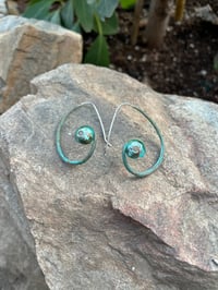Image 2 of Barnacle earrings (weathered turquoise )