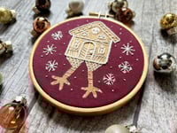 Image 1 of Small Baga Yaga Gingerbread House 4 Inch Embroidery Hoop