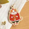 Pretzel Kitty Double Sided Wood Ornament