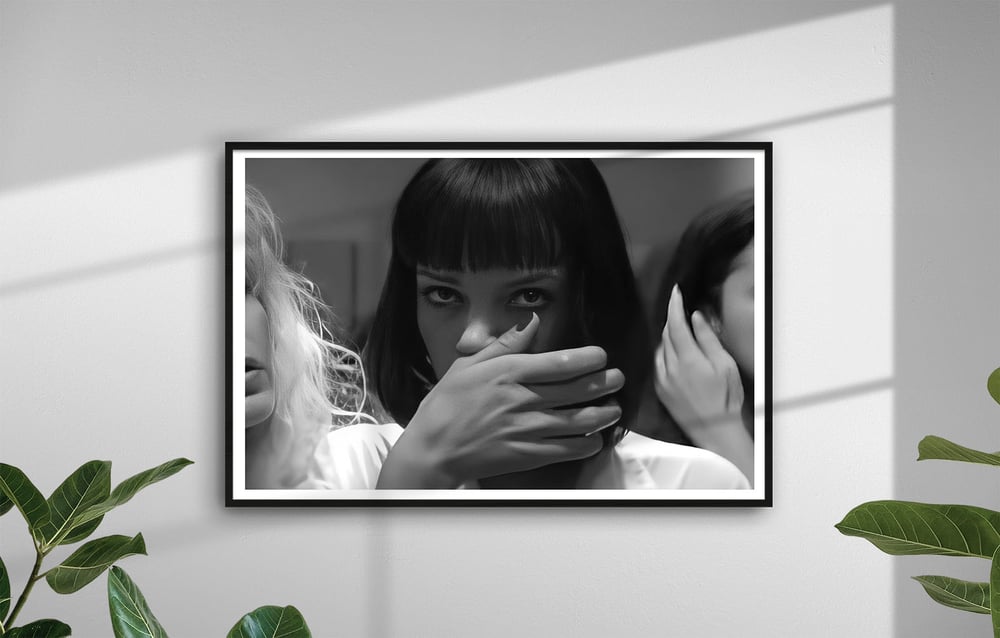 Pulp Fiction Movie Poster Print - Mia Wallace Toilet Scene, Funny Bathroom Wall Art