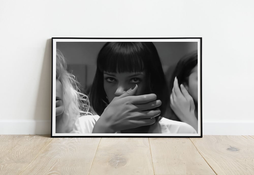 Pulp Fiction Movie Poster Print - Mia Wallace Toilet Scene, Funny Bathroom Wall Art