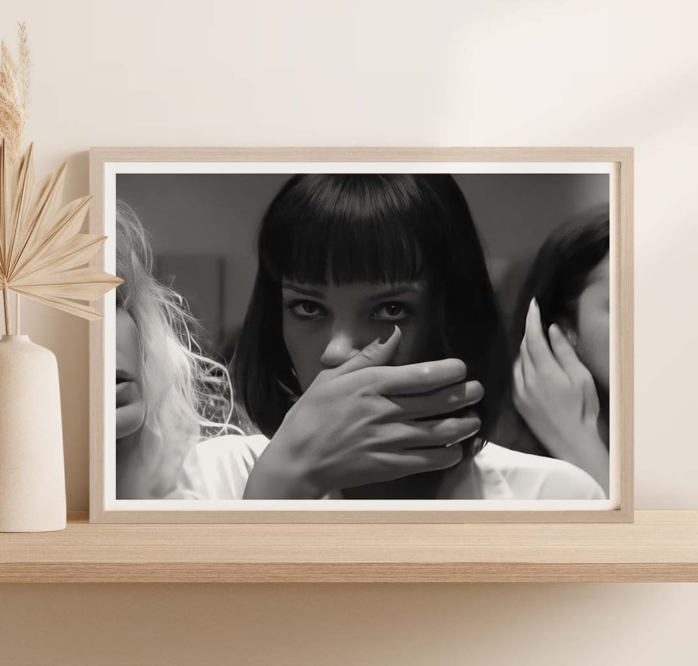 Pulp Fiction Movie Poster Print - Mia Wallace Toilet Scene, Funny Bathroom Wall Art