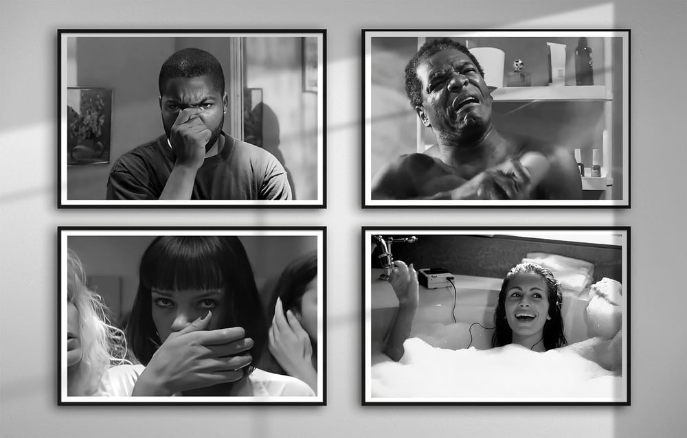 Pulp Fiction Movie Poster Print - Mia Wallace Toilet Scene, Funny Bathroom Wall Art