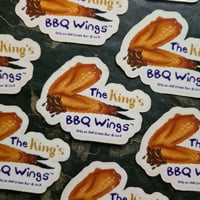 Image 1 of The King’s Wings - Tyrannosaurus rex BBQ Funny Die-Cut Vinyl Sticker