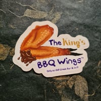 Image 4 of The King’s Wings - Tyrannosaurus rex BBQ Funny Die-Cut Vinyl Sticker