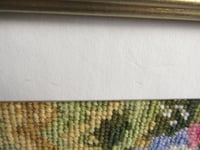 Image 5 of Vintage Needlework, Thatched Cottage and Garden, Textile Wall Art, Frame Sized 15 7/10 x 12 7/10 in 