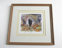 Image 1 of Rose Cottage by Simon Bull, Vintage Small Art Print, Limited Edition Signed Numbered, Framed 