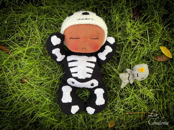 Image of Raúl, 10 inch skeleton baby doll