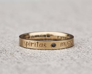 Image of 18ct Yellow gold 3mm, Latin engraved ring