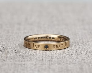 Image of 18ct Yellow gold 3mm, Latin engraved ring