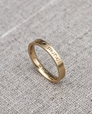 Image of 18ct Yellow gold 3mm, Latin engraved ring