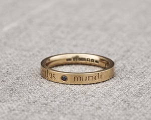 Image of 18ct Yellow gold 3mm, Latin engraved ring