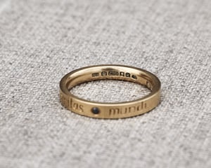 Image of 18ct Yellow gold 3mm, Latin engraved ring