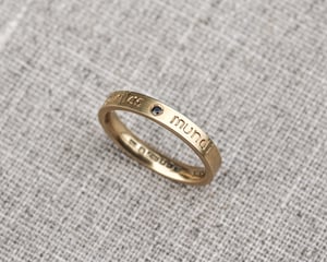 Image of 18ct Yellow gold 3mm, Latin engraved ring