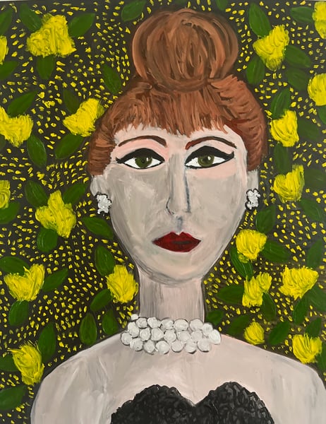 Image of Gina was no wallflower. original oil painting