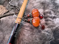 Image 6 of Puff pumpkin earrings. Carnelian, Garnet, sterling silver. n66