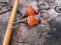 Image 19 of Puff pumpkin earrings. Carnelian, Garnet, sterling silver. n66