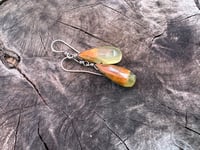 Image 3 of Natural bicolor Agate stone earrings. n1