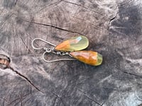 Image 1 of Natural bicolor Agate stone earrings. n1