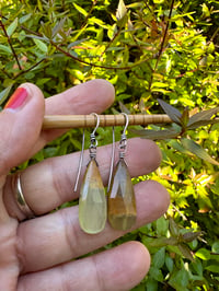 Image 4 of Natural bicolor Agate stone earrings. n1