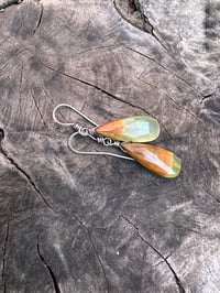 Image 10 of Natural bicolor Agate stone earrings. n1