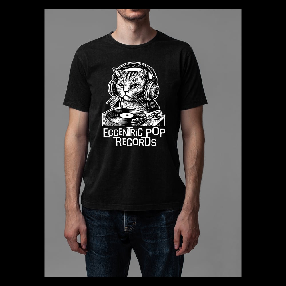 Image of New Shirts! Eccentric Pop Records DJ Kitty Kat Tee