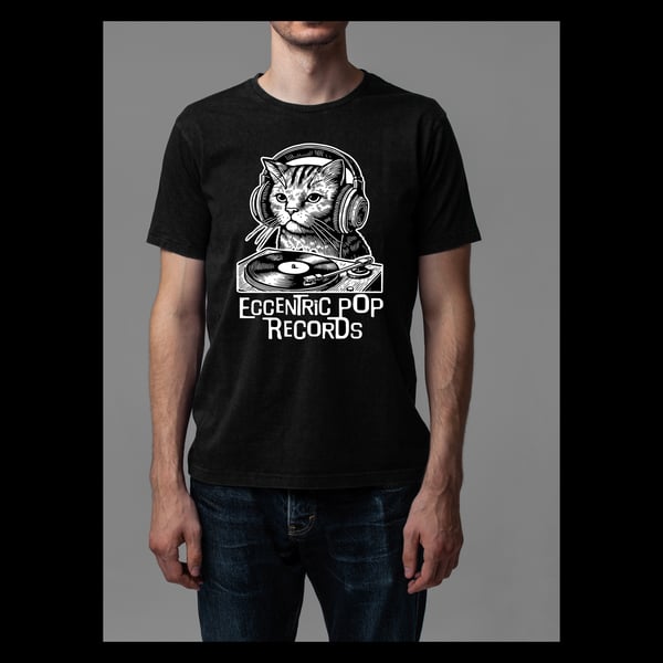 Image of New Shirts! Eccentric Pop Records DJ Kitty Kat Tee