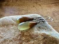 Image 14 of Natural bicolor Agate stone earrings. n1