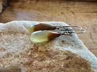 Image 9 of Natural bicolor Agate stone earrings. n1