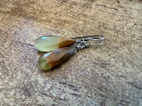 Image 7 of Natural bicolor Agate stone earrings. n1