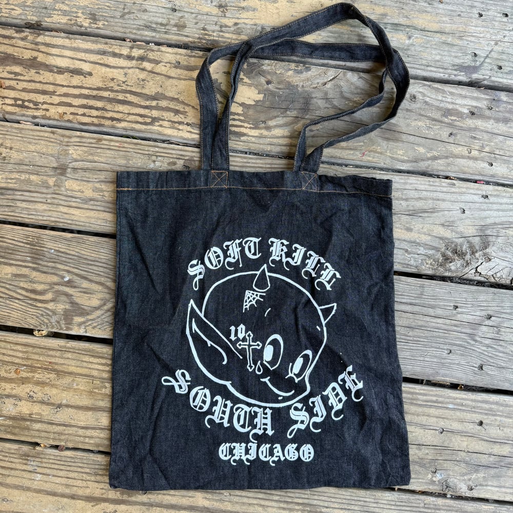 "Devil" Denim Tote Bag