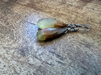 Image 15 of Natural bicolor Agate stone earrings. n1