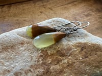 Image 17 of Natural bicolor Agate stone earrings. n1