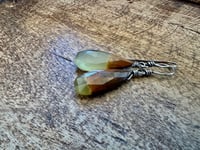 Image 18 of Natural bicolor Agate stone earrings. n1