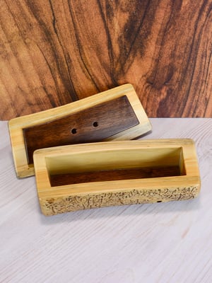 Image of Handmade Wooden Rustic Keepsake Box made of Spruce and Dark Walnut, County Decor, Wood Box