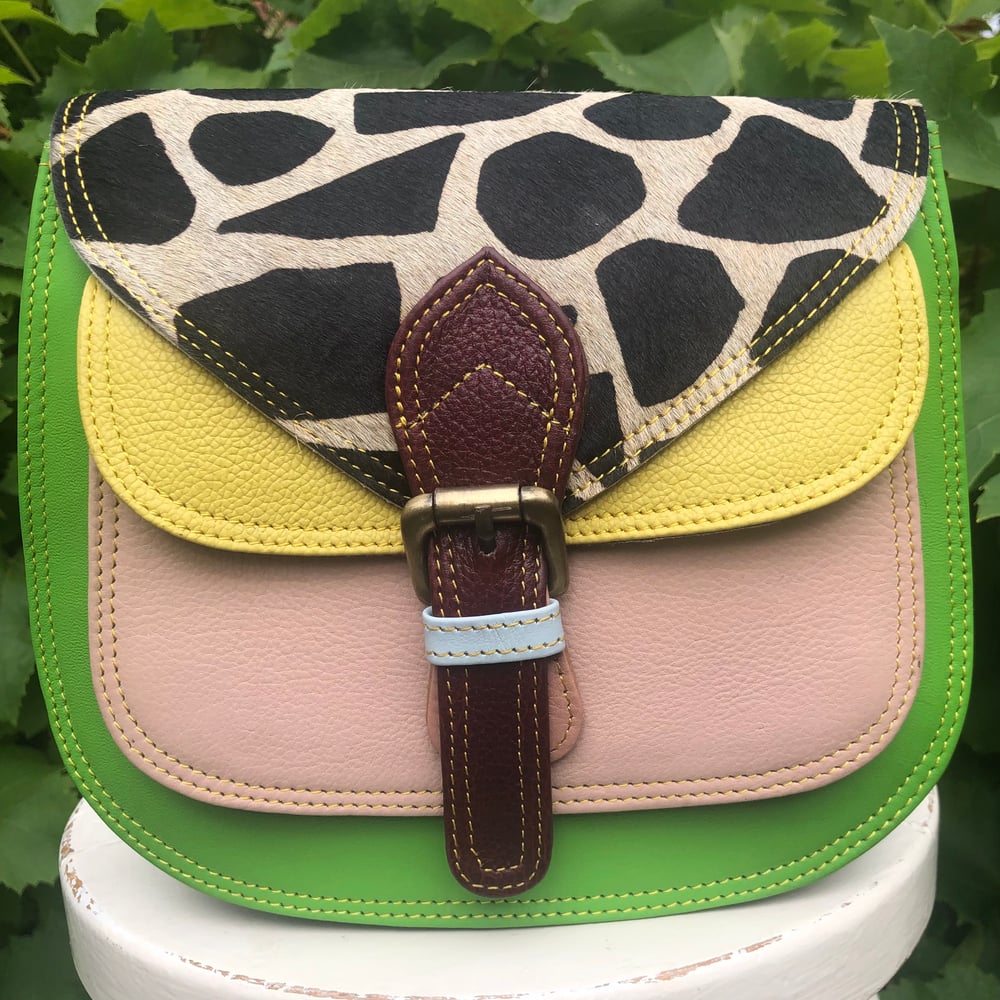 Image of Harlequin Collection - Recycled Leather Small Saddle #20CD