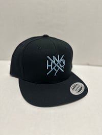 ORIGINAL NYHC New York Hardcore Snapback Hat Black with Baby Blue