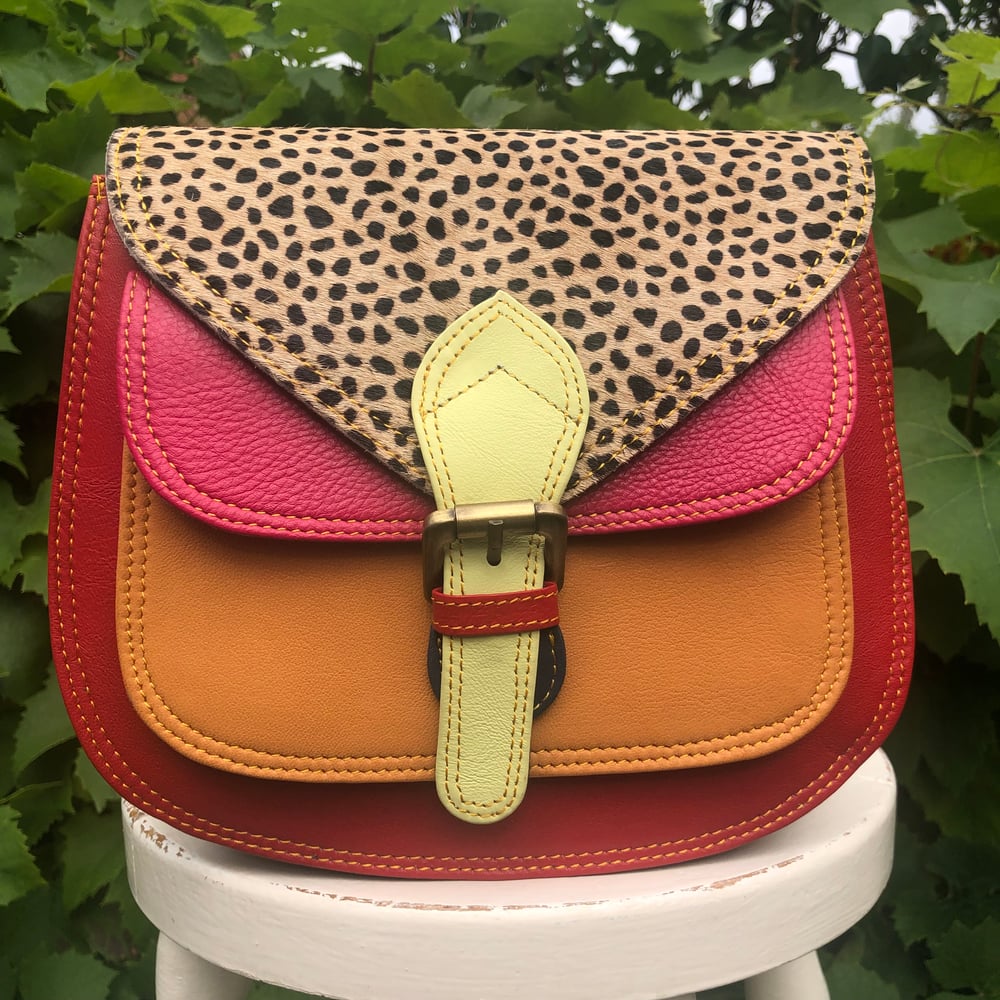 Image of Harlequin Collection - Recycled Leather Small Saddle #20CE