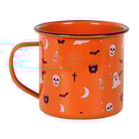 Orange Halloween Enamel Print Mug