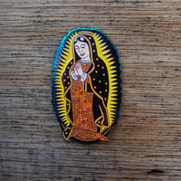 Image 3 of La Virgen Rainbow Plated Enamel Pin 