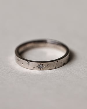 Image of 18ct White Gold 3mm ‘Star' Eternity ring