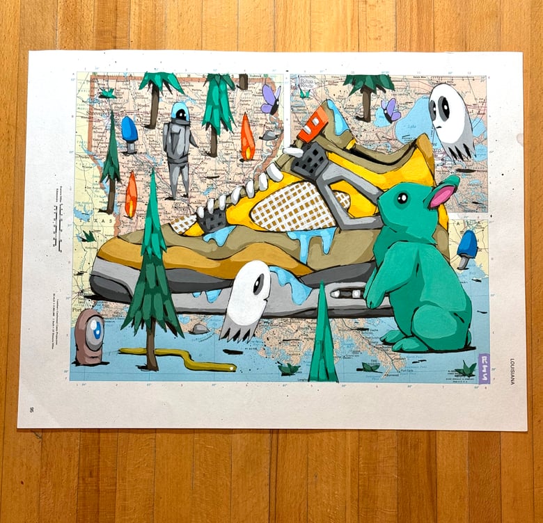 Image of Little World: Jordan 4 / unframed original painting