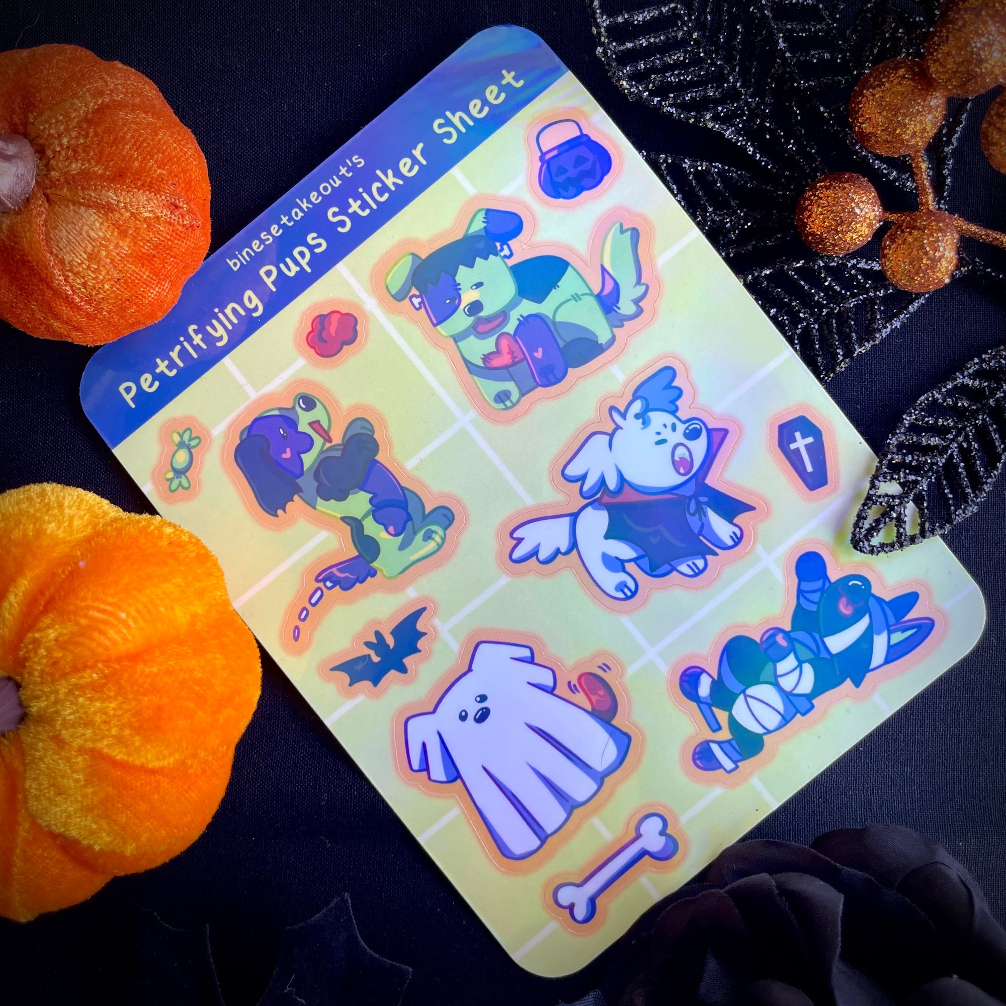 Petrifying Pups Sticker Sheet binesetakeout