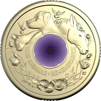 Image 2 of 2024 $2 ‘C’ Mintmark Coloured Uncirculated Coin – War Animals Remembrance