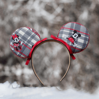 Image 2 of Winter Gray Plaid Mouse Ears