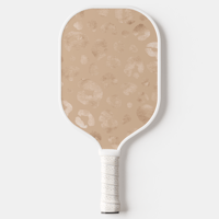 Image 2 of Gold Leopard Custom Pickleball Paddle and Sporty Red Stripes with Your Name