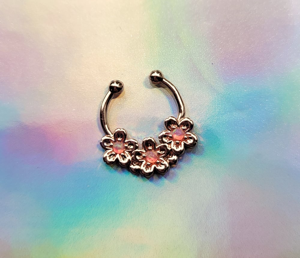 Image of PREORDER Sakura Septum Nose Rings - 16G AND Faux