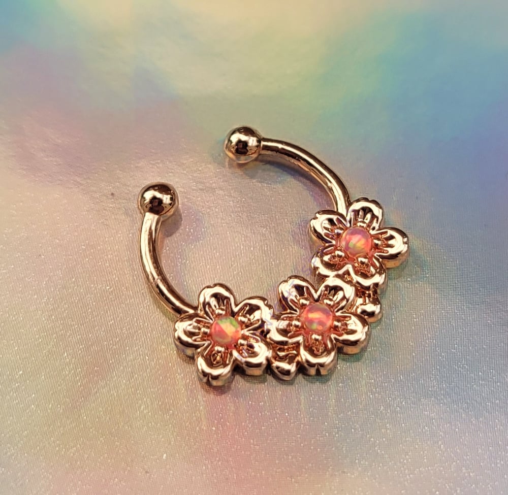 Image of PREORDER Sakura Septum Nose Rings - 16G AND Faux